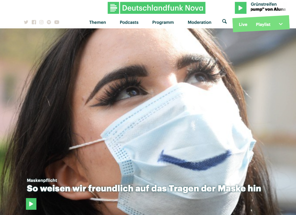 Deutschlandfunk Nova - So weisen wir freundlich auf das Tragen der Maske hin